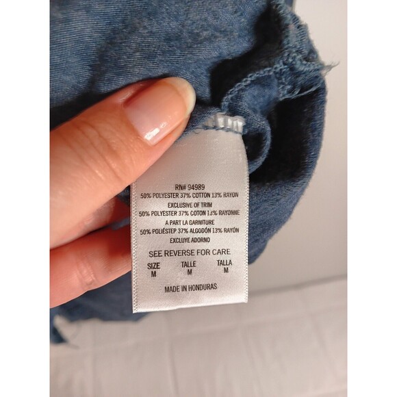 NFL Chicago Bears Womens Long Sleeve Pullover Tee Shirt Top Sz Medium Blue - Picture 4 of 6